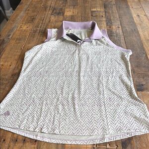 Adidas Ultimate365 Jacquard Sleeveless Preloved Fig Shirt Women size L